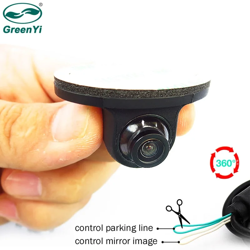 GreenYi Front Side Rear View Camera Universal Normal Image Optional Distance Scale Line Mirror/Non-mirror Image Universal