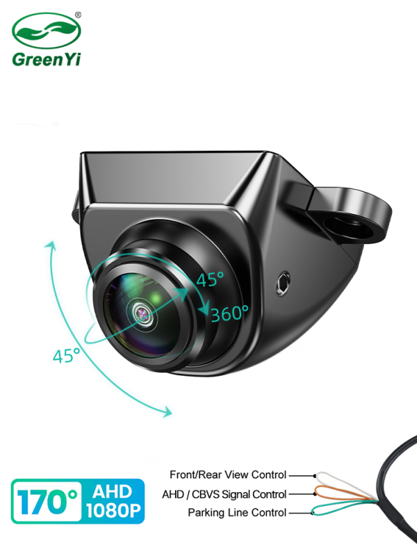 Universal AHD 1080P Car Rear View Camera 170° Fisheye Full HD Backup Front Side Cam No Drilling GreenYi