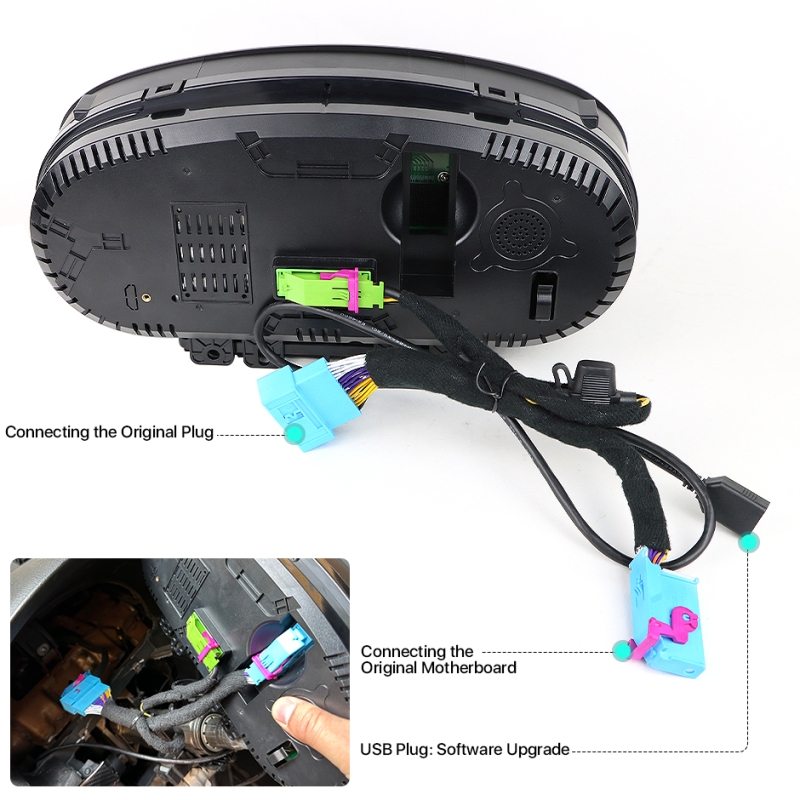 12.5 Inch Digital Dashboard Monitor for Volkswagen Golf 6/7 and Golf MK6 Support Speedometer Multi-Media GreenYi