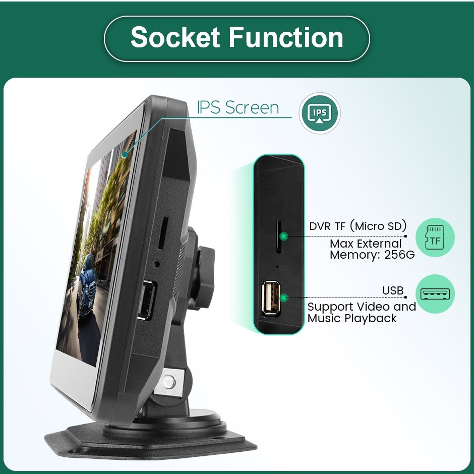 7 inch Touch Screen 4 Channels Split Screen BSD Radar Alarm Car DVR Recorder Parking Monitor With 4PCS 1080P AHD Backup Camera