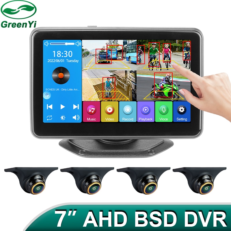 Motorcycle DVR Dash Cam, GreenYi 4” IPS Touch Screen w/ FHD 1080P