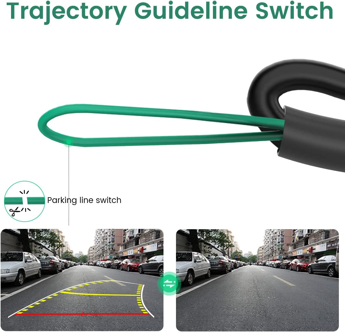 GreenYi Car Backup Camera with Dynamic Trajectory Guide Line