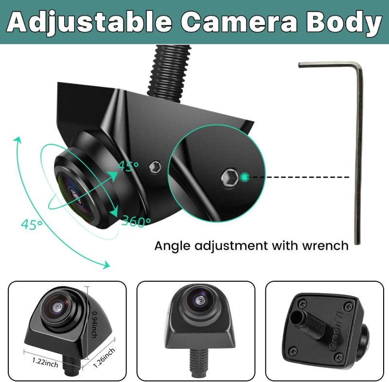 AHD 1080P Vehicle Backup Camera Only Work with Monitors Radio Head Units Supporting AHD 1080P Video Signal, GreenYi Reverse Rear/Front/Side View Camera, Adjustable Fisheye Lens(Black)