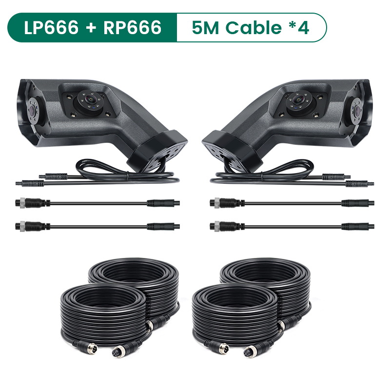 Long Arm AHD 720P Side Mirror Area Camera - Designed for Heavy Duty Truck, Bus, Commercial RV, GreenYi