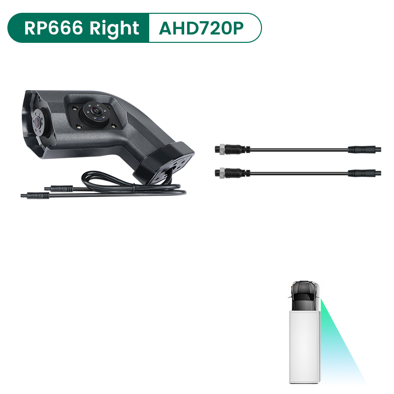 Long Arm AHD 720P Side Mirror Area Camera - Designed for Heavy Duty Truck, Bus, Commercial RV, GreenYi