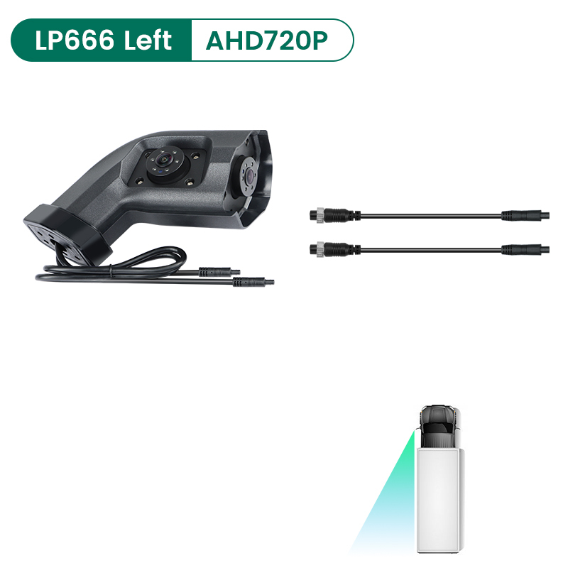 Long Arm AHD 720P Side Mirror Area Camera - Designed for Heavy Duty Truck, Bus, Commercial RV, GreenYi
