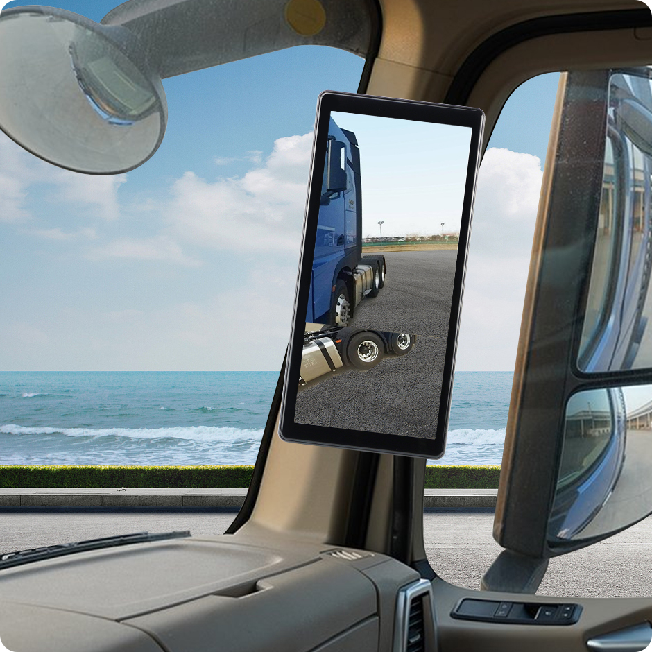10.36 Inch AHD BSD Car Side View Vertical Monitor DVR - Touch Screen, Loop Recording, Display for Truck Bus Mirror GreenYi