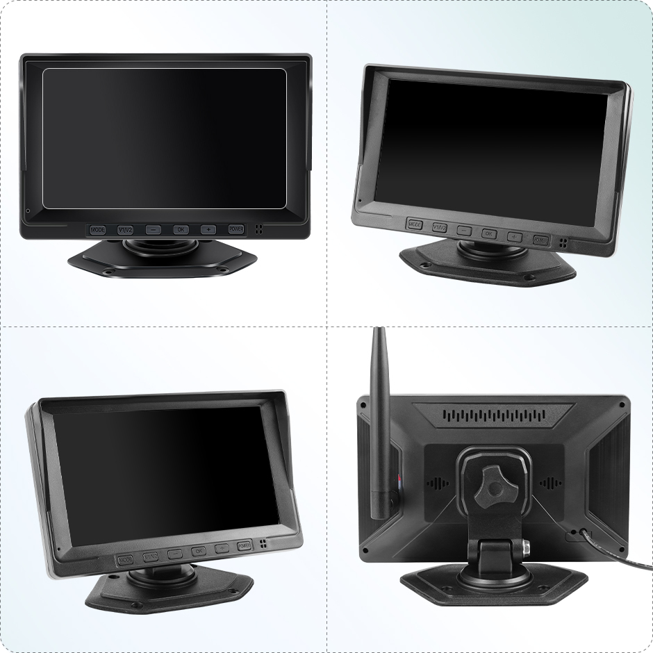 7'' Wireless IPS Vehicle Monitor | Truck Bus 720P Car Rear View Camera Kit | Digital Signal GreenYi