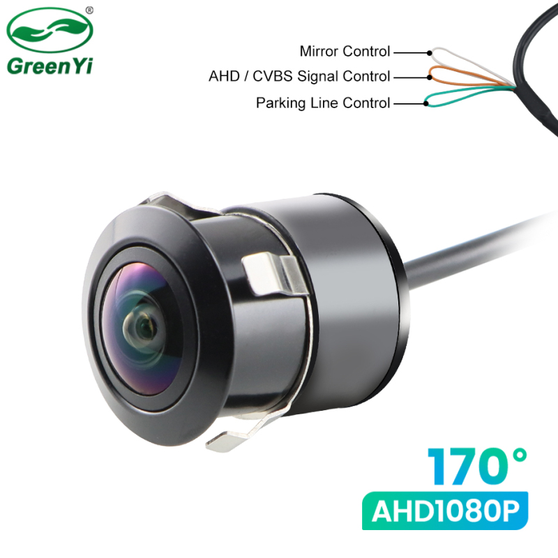 AHD1080P Car Flush Mount Front Rear View Camera | Full HD 170° Fisheye Lens | Night Vision | Universal GreenYi
