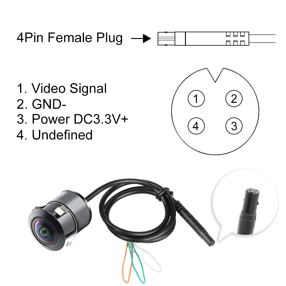 AHD1080P Car Flush Mount Front Rear View Camera | Full HD 170° Fisheye Lens | Night Vision | Universal GreenYi