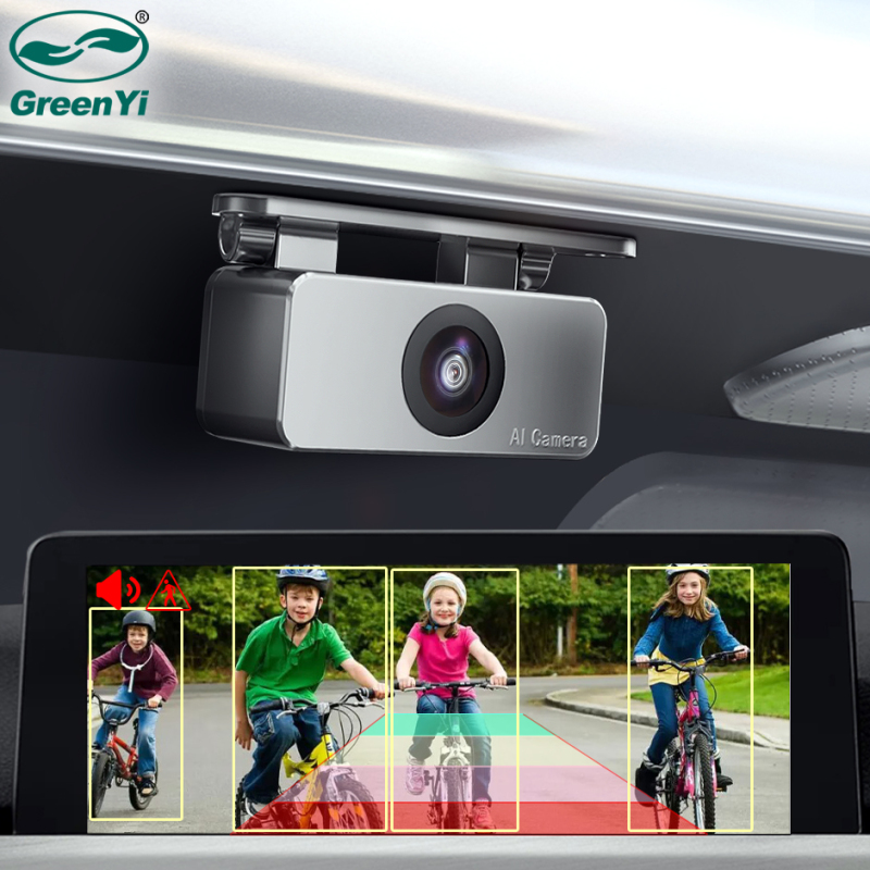 1080P AI Alarm Car Rear View Camera | AHD/TVI/CVBS 8 Signals | Full HD Night Vision | Metal Material with BSD Speaker GreenYi