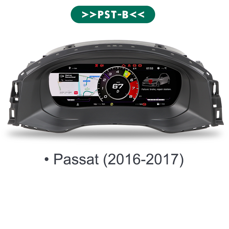 Car LCD Dashboard Panel | Virtual Instrument Cluster Cockpit Speedometer Screen | For VW Passat B6 B7 Golf 6 7 Tiguan CC GreenYi