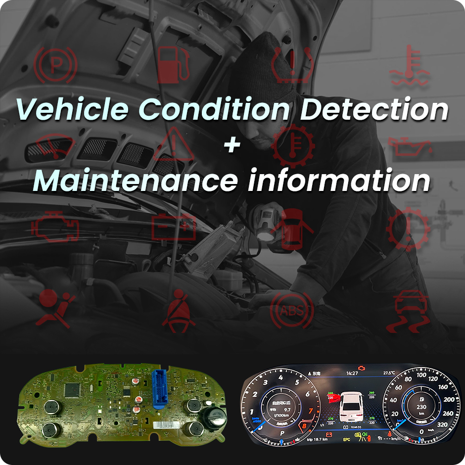 Car LCD Dashboard Panel | Virtual Instrument Cluster Cockpit Speedometer Screen | For VW Passat B6 B7 Golf 6 7 Tiguan CC GreenYi