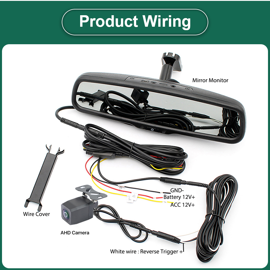 GreenYi Dual Lens 5" IPS Auto Dimming Car Rearview Mirror Monitor DVR Digital Video Recorder 1080P with Original Bracket