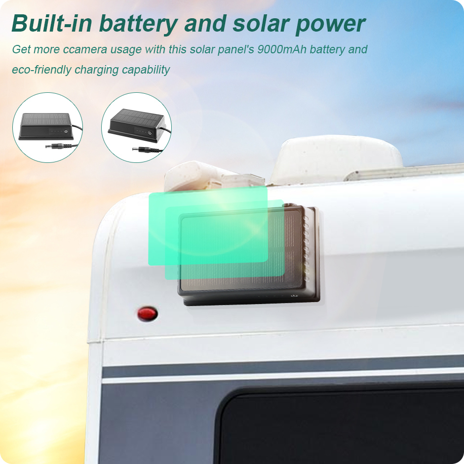 Solar Magnetic Base Portable Power Station | Support Solar Power | Built-In 9600MAH Battery Bank with DC Output Plug for Vehicle Backup Cameras GreenYi