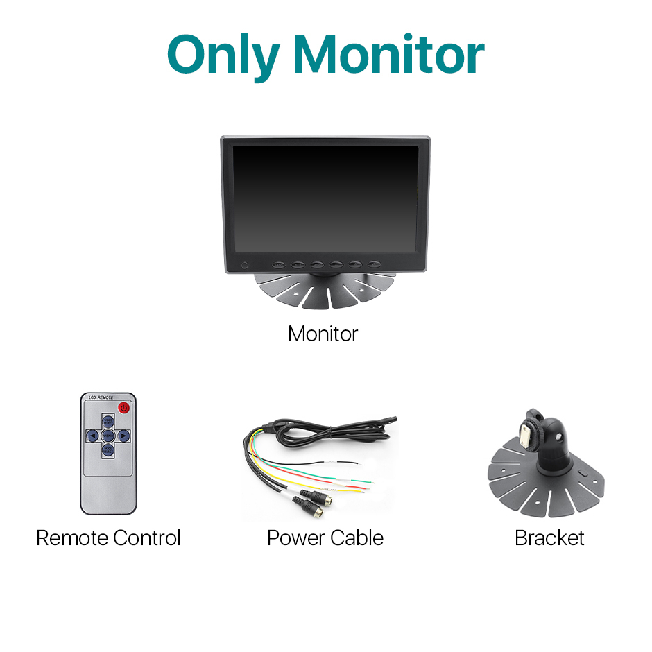 7 Inch AHD 1080P IPS Screen DVR Ultra Thin Vehicle Monitor with IR Rear View Night Vision Camera for Truck Bus Car GreenYi