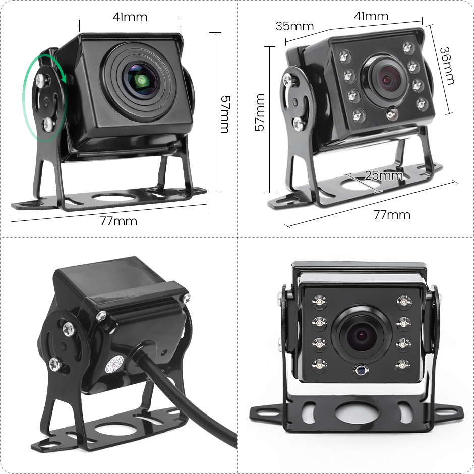 7 Inch AHD 1080P IPS Screen DVR Ultra Thin Vehicle Monitor with IR Rear View Night Vision Camera for Truck Bus Car GreenYi