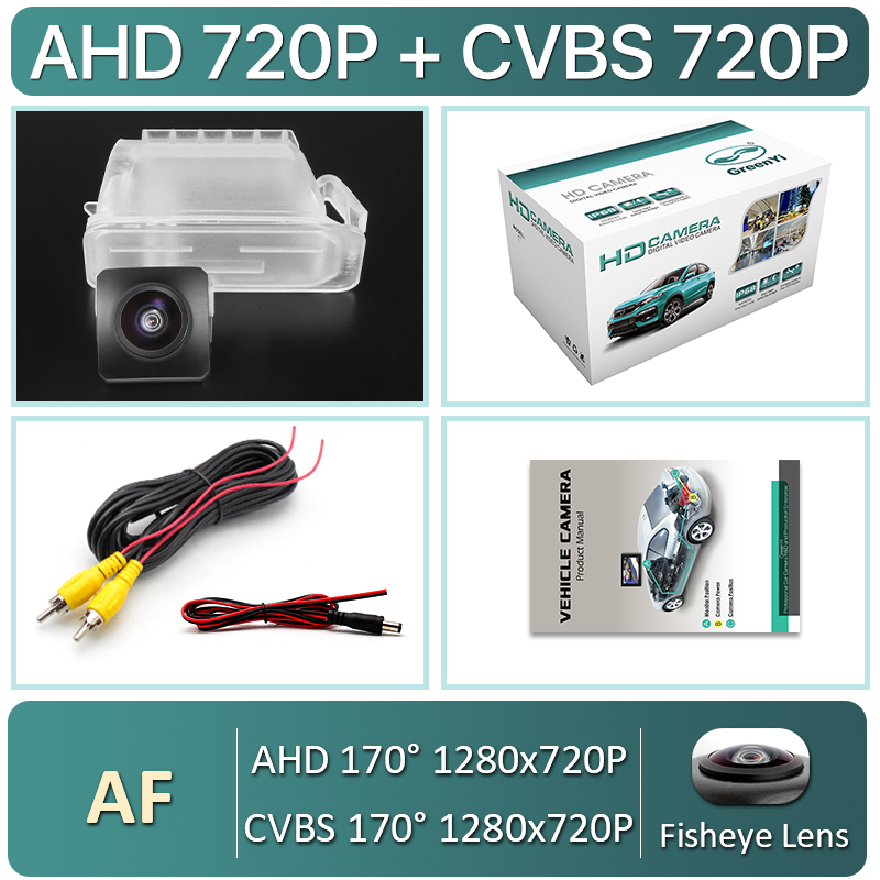 170 Degree AHD 1920*1080P Vehicle Camera for Ford Fiesta Focus 2 S-MAX Mondeo Kuga Escape | Car Rear View Reverse Camera GreenYi