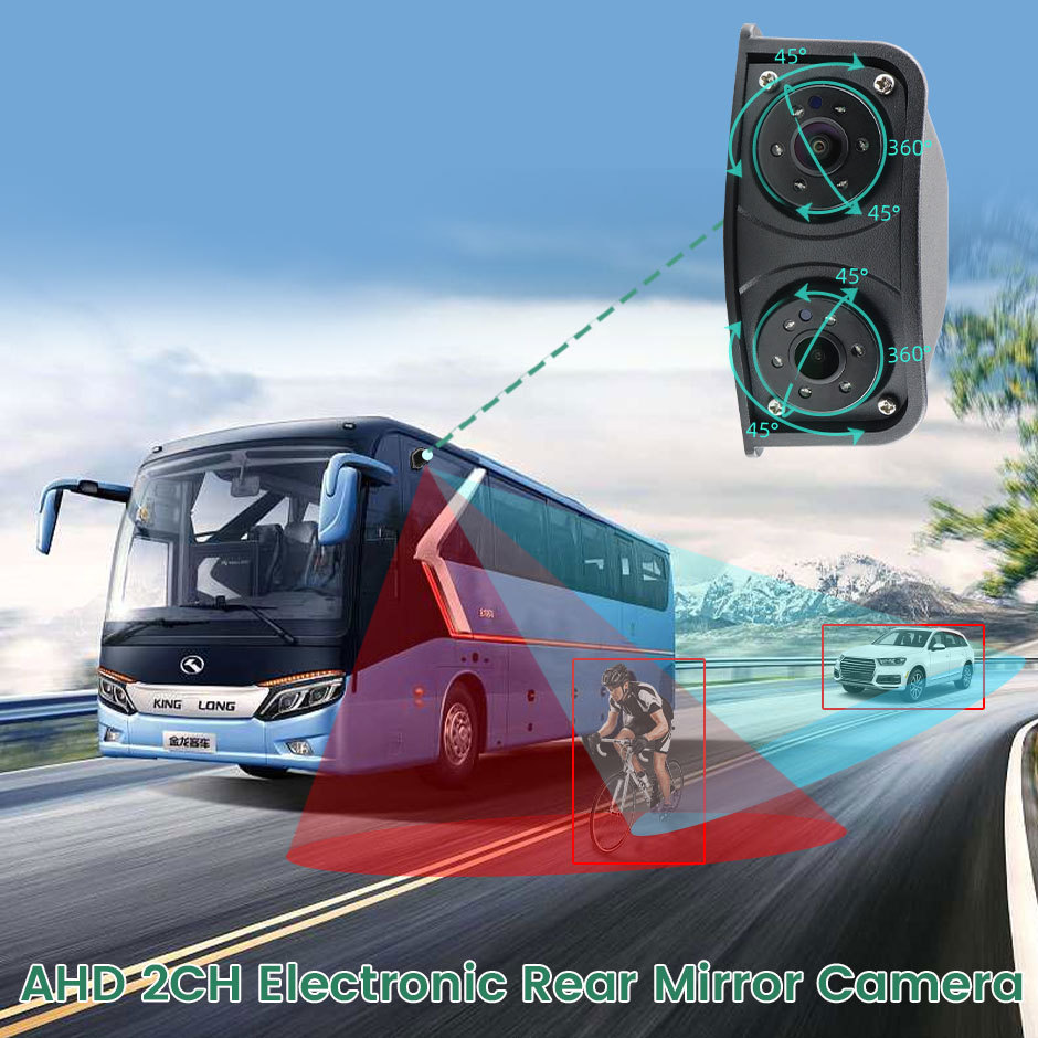 AHD 10.36" BSD Side View Vertical Monitor | Touch Screen Loop Recording Display | Left Right Car Camera for Truck Bus Mirror GreenYi