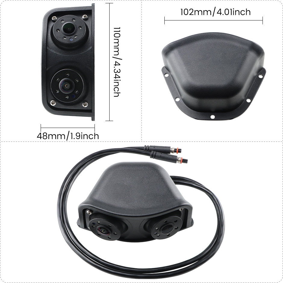 AHD 10.36" BSD Side View Vertical Monitor | Touch Screen Loop Recording Display | Left Right Car Camera for Truck Bus Mirror GreenYi