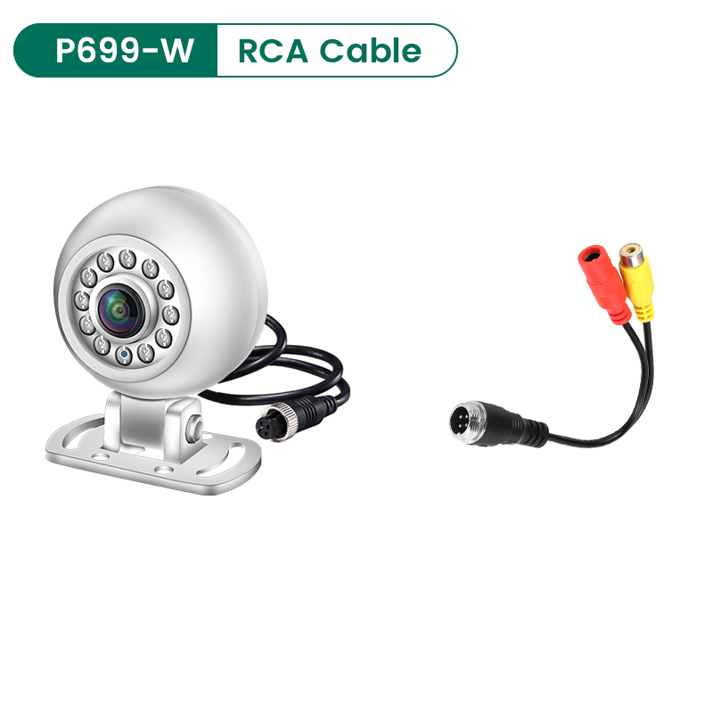 Universal Vehicle AHD 1080P Backup Front Side Camera with IR Night Vision for Truck Bus Vans Round Shape Waterproof GreenYi