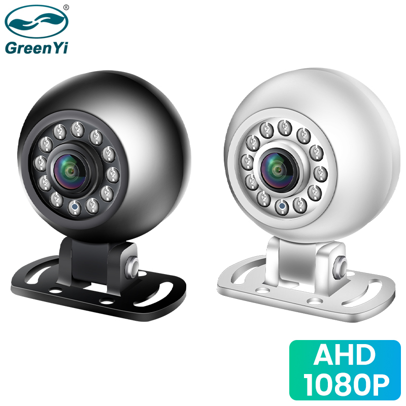 Universal Vehicle AHD 1080P Backup Front Side Camera with IR Night Vision for Truck Bus Vans Round Shape Waterproof GreenYi