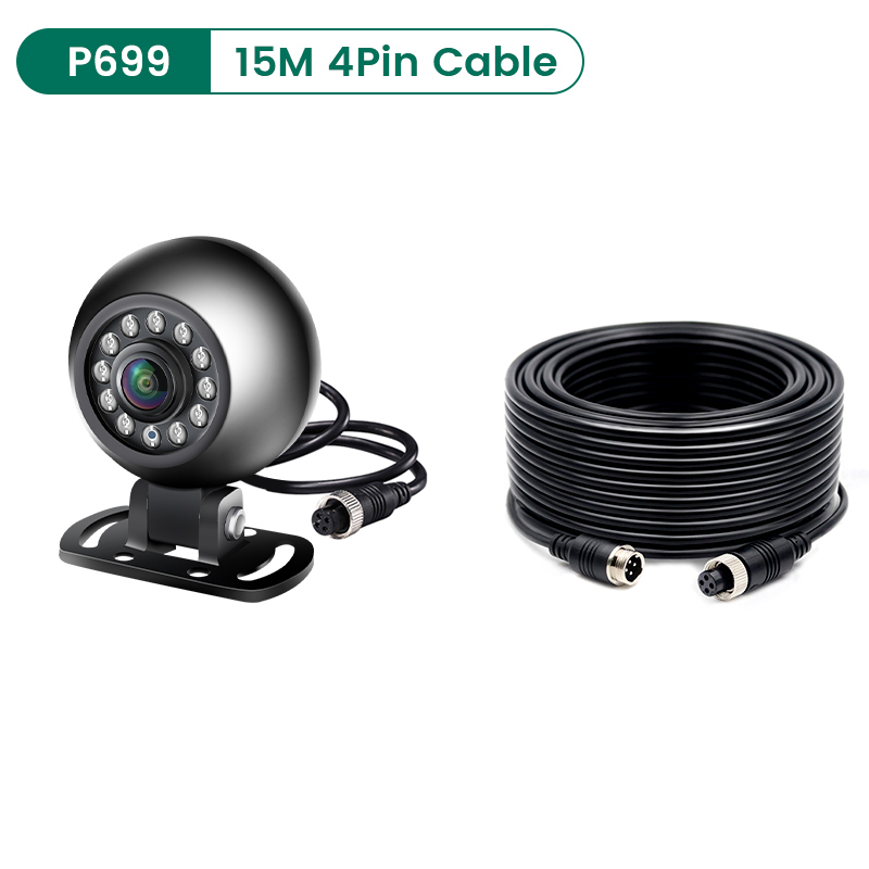 Universal Vehicle AHD 1080P Backup Front Side Camera with IR Night Vision for Truck Bus Vans Round Shape Waterproof GreenYi