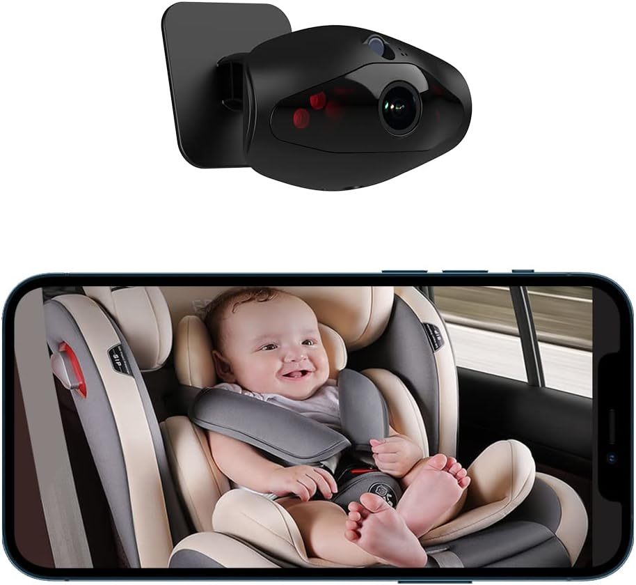 GreenYi 5G WiFi Wireless Car Baby Camera, View Infant in Rear Facing Backseat, HD 720P Camera for iPhone iPad Android Mobile Phone Tablet Support Dual Band WiFi(2.4Ghz and 5Ghz) with IR Night Vision