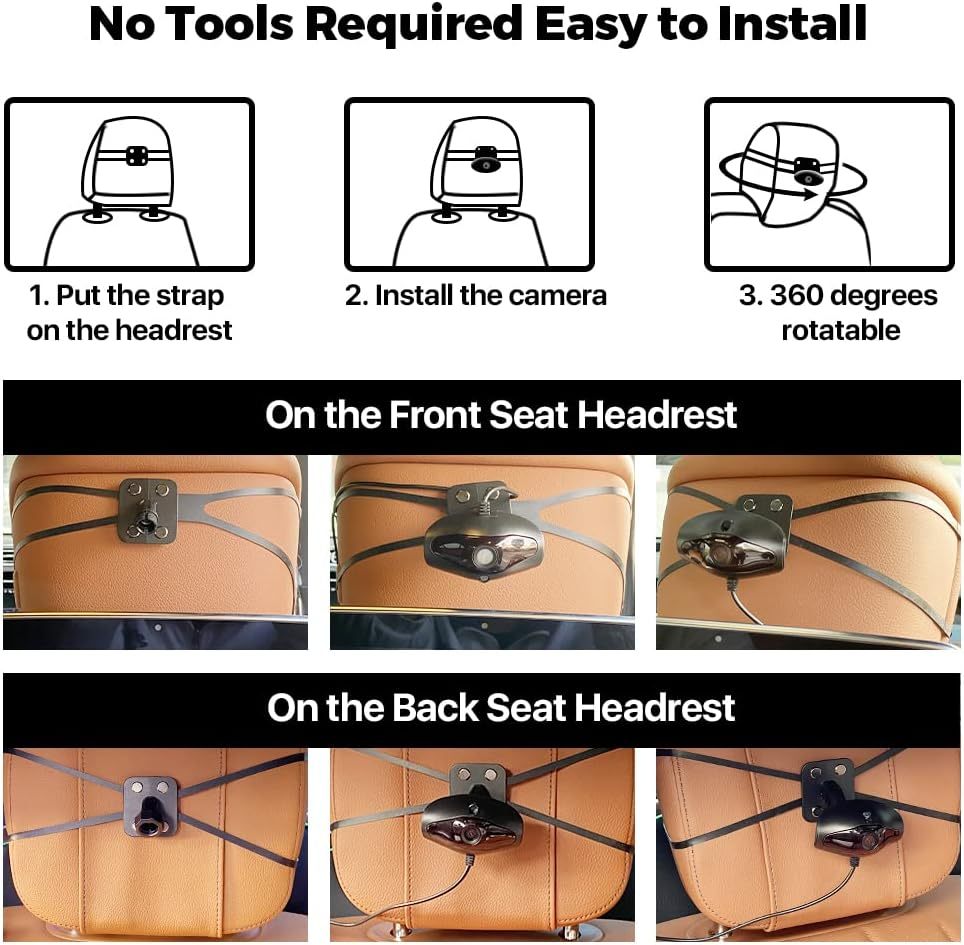 GreenYi 5G WiFi Wireless Car Baby Camera, View Infant in Rear Facing Backseat, HD 720P Camera for iPhone iPad Android Mobile Phone Tablet Support Dual Band WiFi(2.4Ghz and 5Ghz) with IR Night Vision