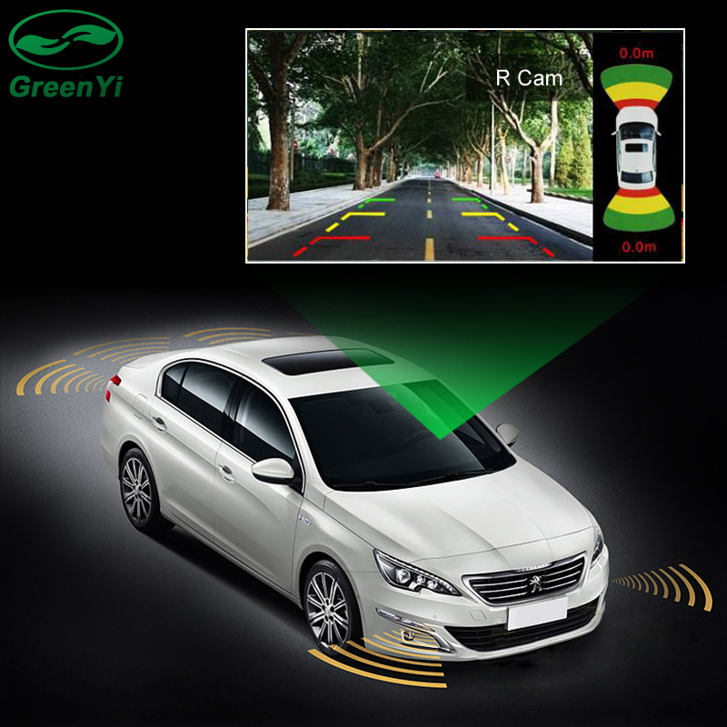 CVBS GreenYi-Sensor de aparcamiento para coche, dispositivo de doble  núcleo, CPU, asistencia de Radar de respaldo inverso, Monitor de  aparcamiento