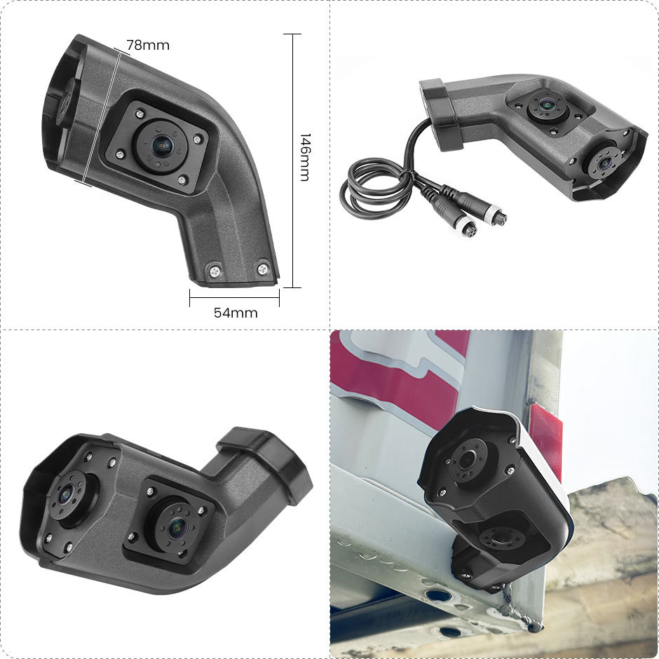 10.36Inch AHD BSD Vehicle Side View Camera Vertical DVR Touch Screen Display Monitor for Truck Bus Mirror GreenYi