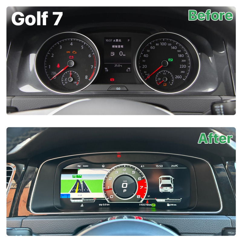 GreenYi 12.5 Inch LCD Dashboard Panel Virtual Instrument Cluster Cockpit Speedometer Screen For VW Golf 7/7.5 GTI R-Line Golf 6