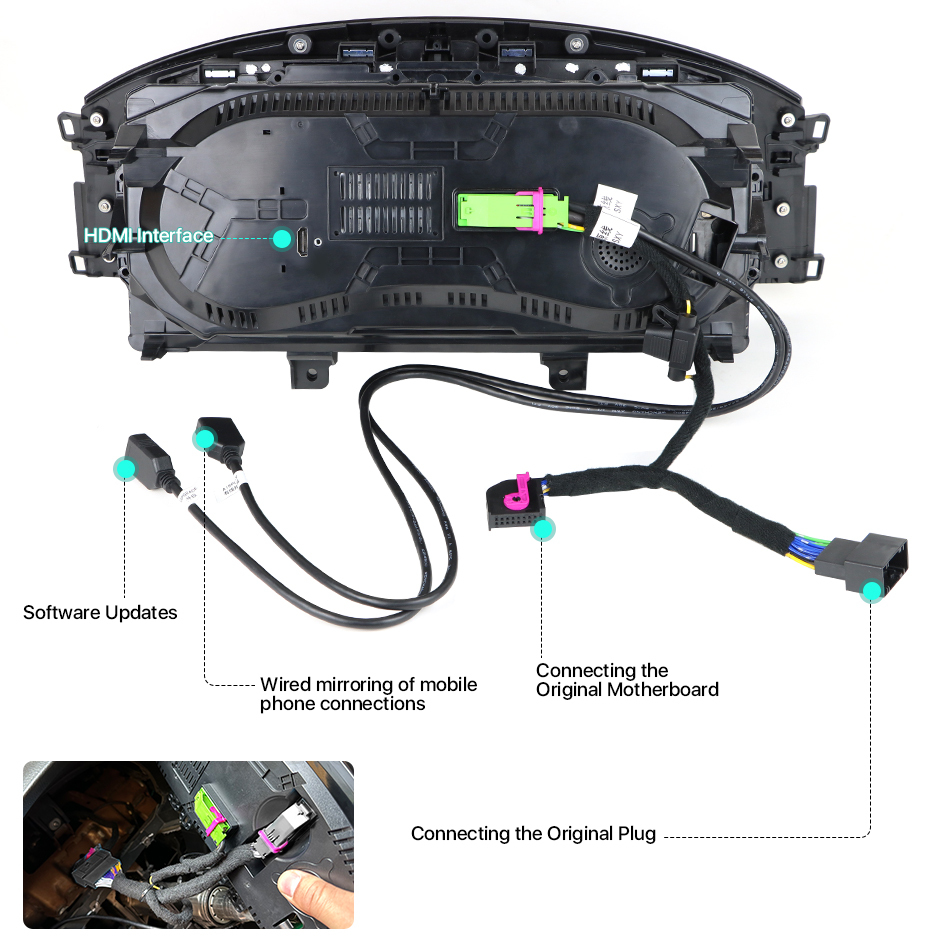 GreenYi 12.5 Inch LCD Dashboard Panel Virtual Instrument Cluster Cockpit Speedometer Screen For VW Golf 7/7.5 GTI R-Line Golf 6