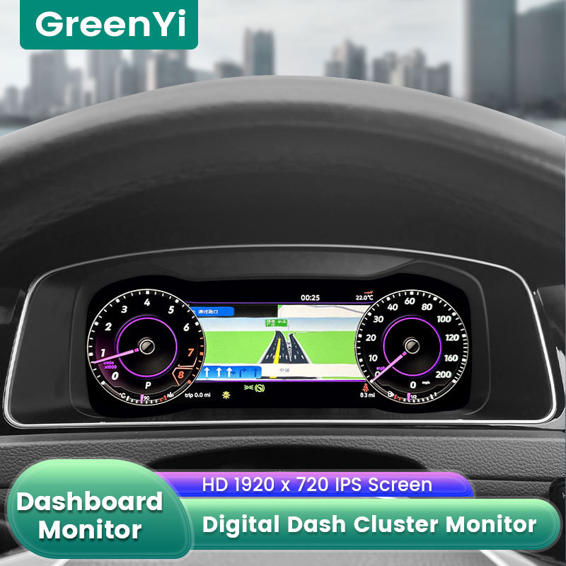 GreenYi 12.5 Inch LCD Dashboard Panel Virtual Instrument Cluster Cockpit Speedometer Screen For VW Golf 7/7.5 GTI R-Line Golf 6