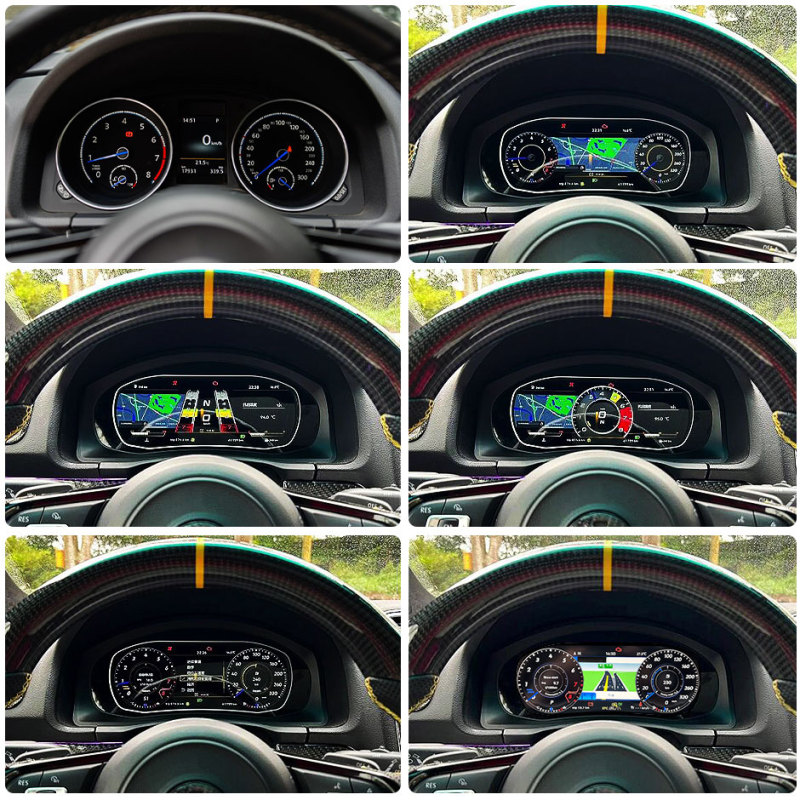 10.25 Inch LCD Dashboard Panel Virtual Instrument Cluster Cockpit Speedometer Screen for VW Tiguan Scirocco 2009-2016 GreenYi