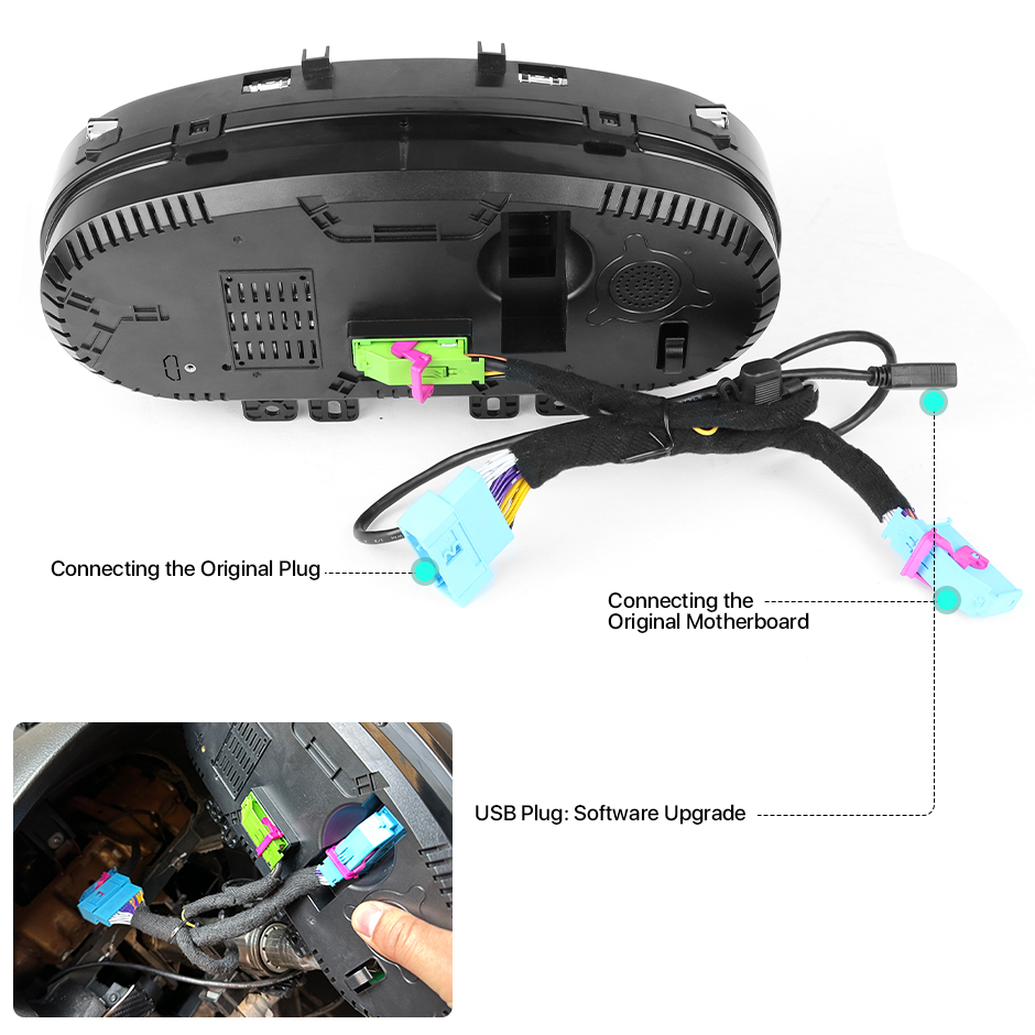 10.25Inch LCD Dashboard Panel Virtual Instrument Cluster Cockpit Speedometer Screen for VW Magotan Passat B6/B7 2007-16 GreenYi
