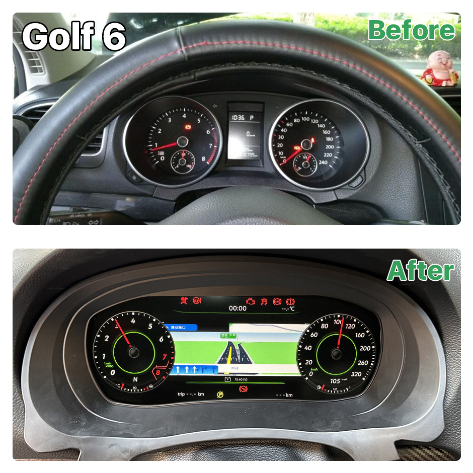 GreenYi 12.5 Inch LCD Dashboard Panel Virtual Instrument Cluster Cockpit Speedometer Screen For VW Golf 7/7.5 GTI R-Line Golf 6