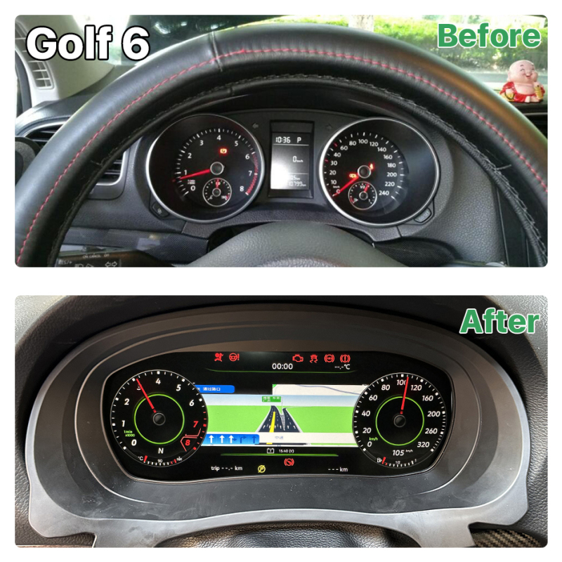 GreenYi 12.5 Inch LCD Dashboard Panel Virtual Instrument Cluster Cockpit Speedometer Screen For VW Golf 7/7.5 GTI R-Line Golf 6