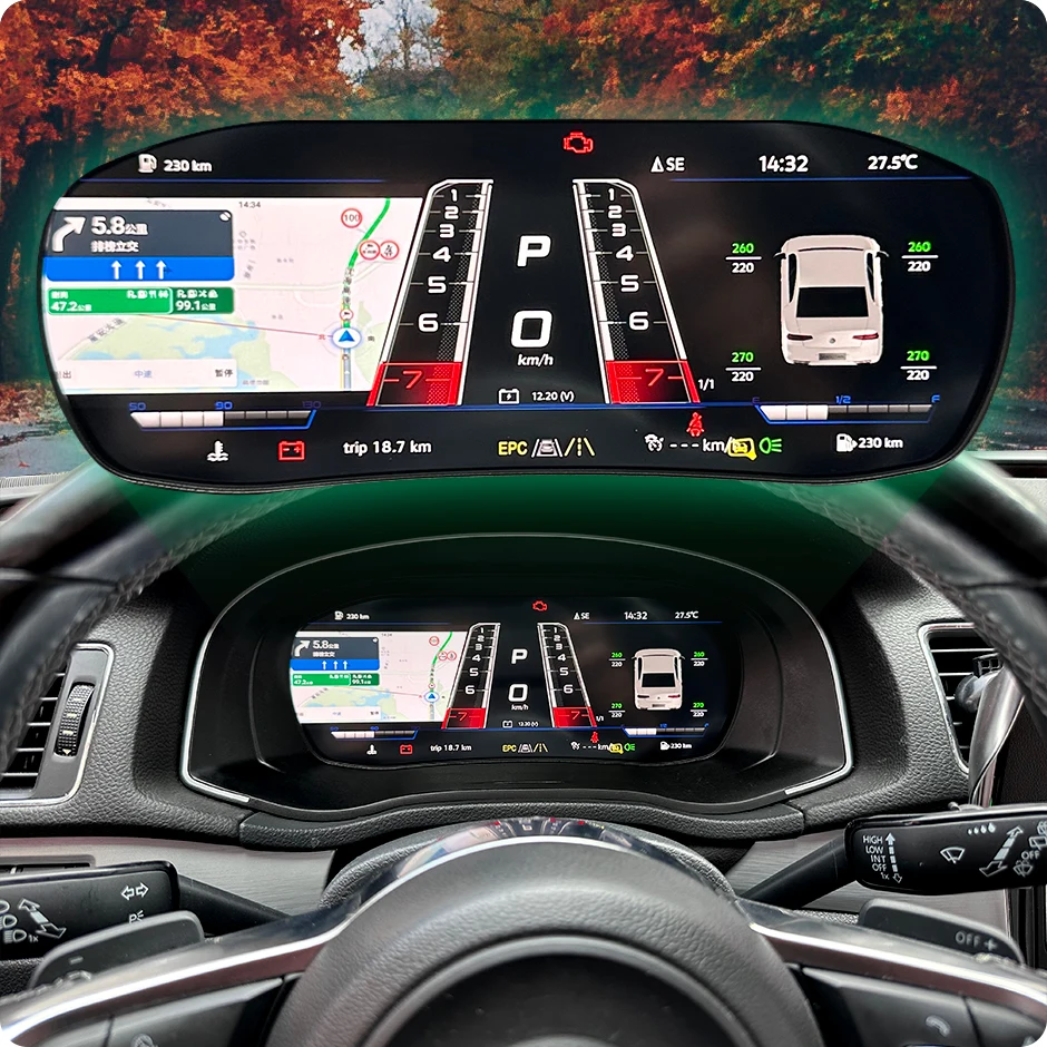 GreenYi 12.5 Inch LCD Dashboard Panel Virtual Instrument Cluster Cockpit Speedometer Screen For VW Golf 7/7.5 GTI R-Line Golf 6