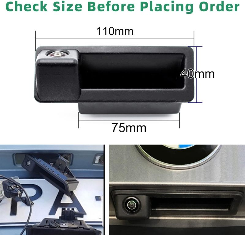 Vehicle Backup Camera with Dynamic Intelligent Trajectory Moving Guide Line for BMW E82 E88 E84 E90 E91 E92 E93 E70 E60 E61 E39 3 5 X5 X6, Car Rear View 170 Fisheye Lens Trunk Handle Camera