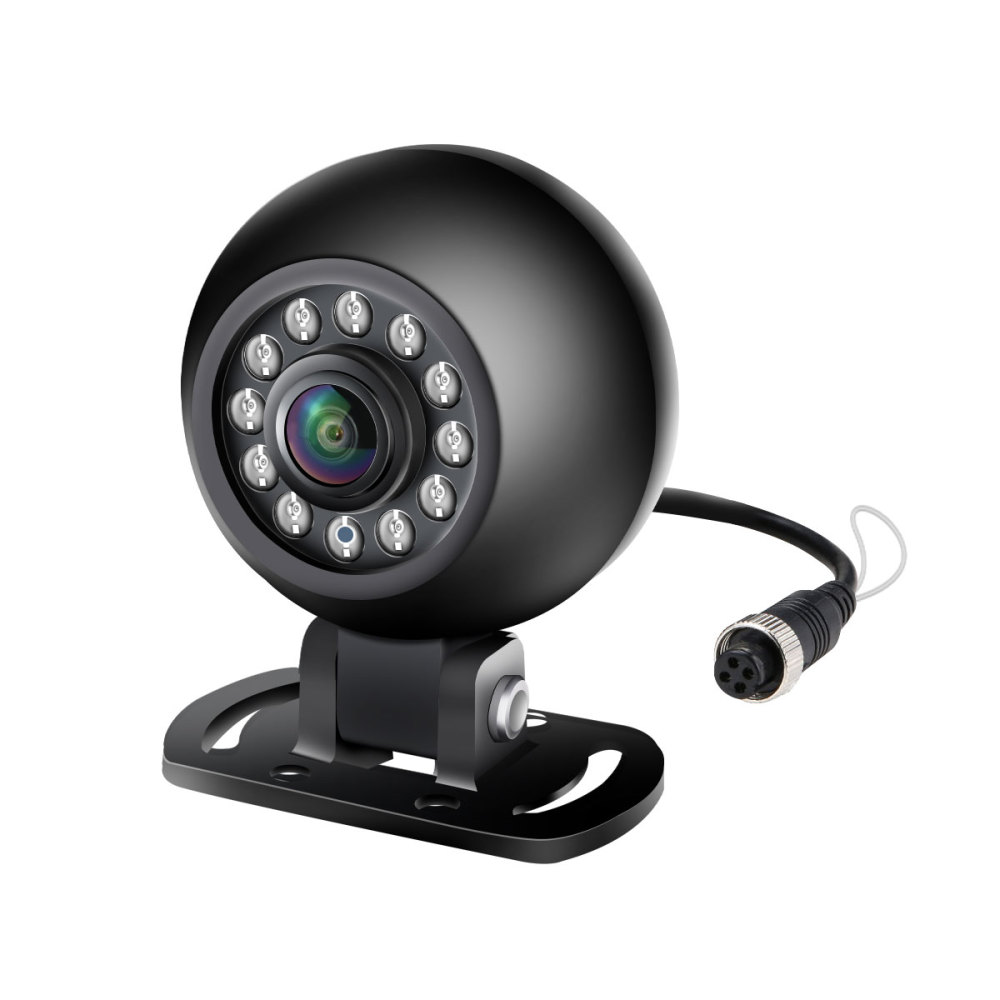 Universal Vehicle AHD 1080P Backup Camera - Reverse Rear Cam for Truck, Bus, Vans - IP68 Waterproof, IR Night Vision, Round Shape Adjustable Camera Body GreenYi(Black)