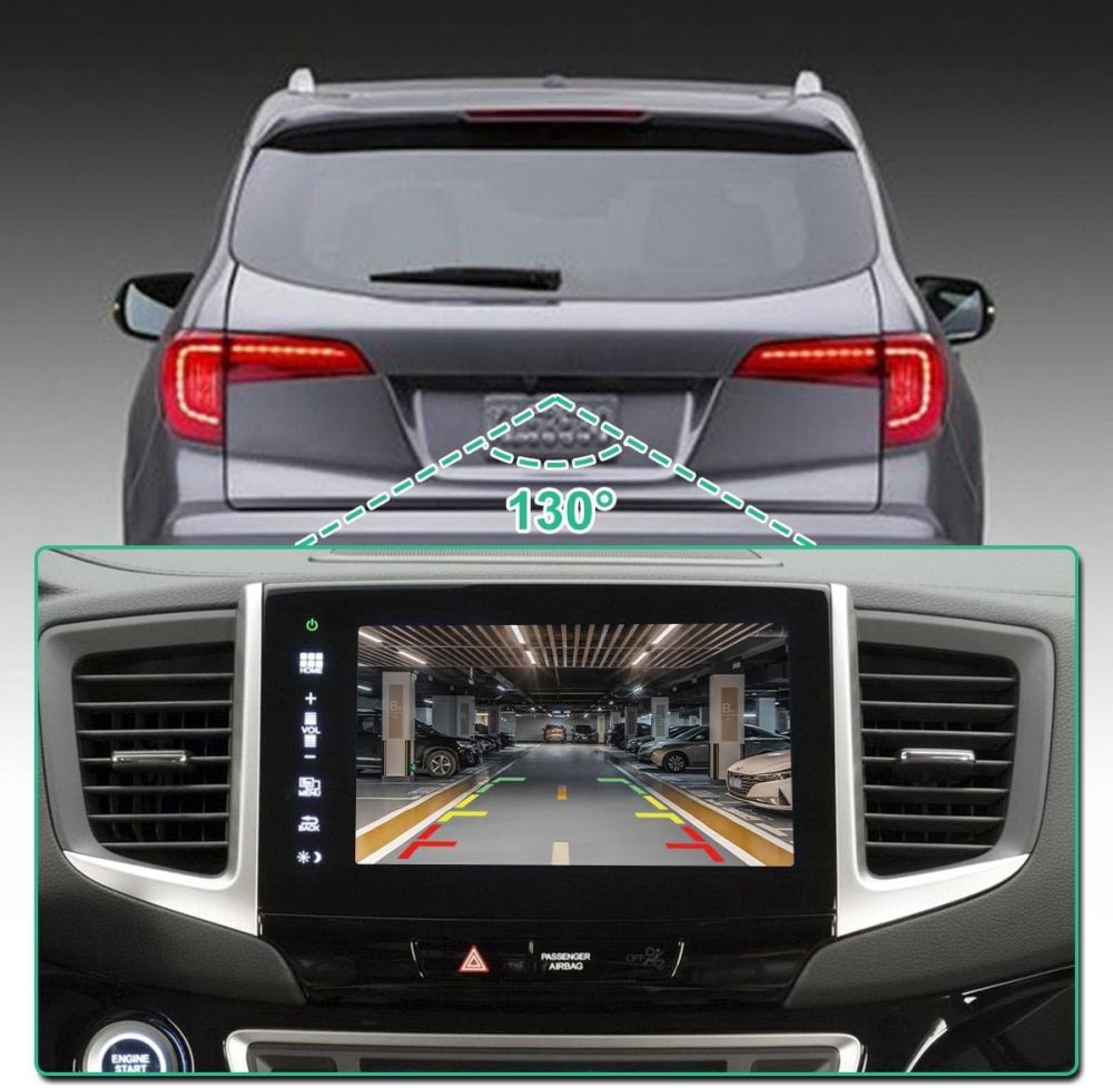 39530SZAA01 Rear View Backup Camera Fit for Honda Pilot 2012 2013 2014 2015, GreenYi Parking Assist Cam Replaces OE Number 39530-SZA-A01, 39530SZAA21, 39530-SZA-A21, HO1960125, HO1960111