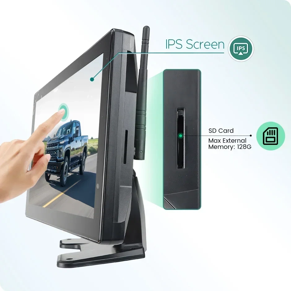 10 Inch Wireless Touch Screen Monitor AI Blind Spot Radar BSD Alarm DVR Recorder Backup Camera For Truck/Trailer/Bus/RV/Pickups