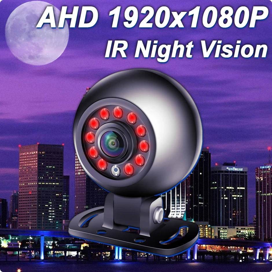 10" AHD 4CH Truck Monitor BSD Recording Car 1080P Round Stand Bracket Rear View Camera IR Night Vision Vehicle IPS Touch Screen