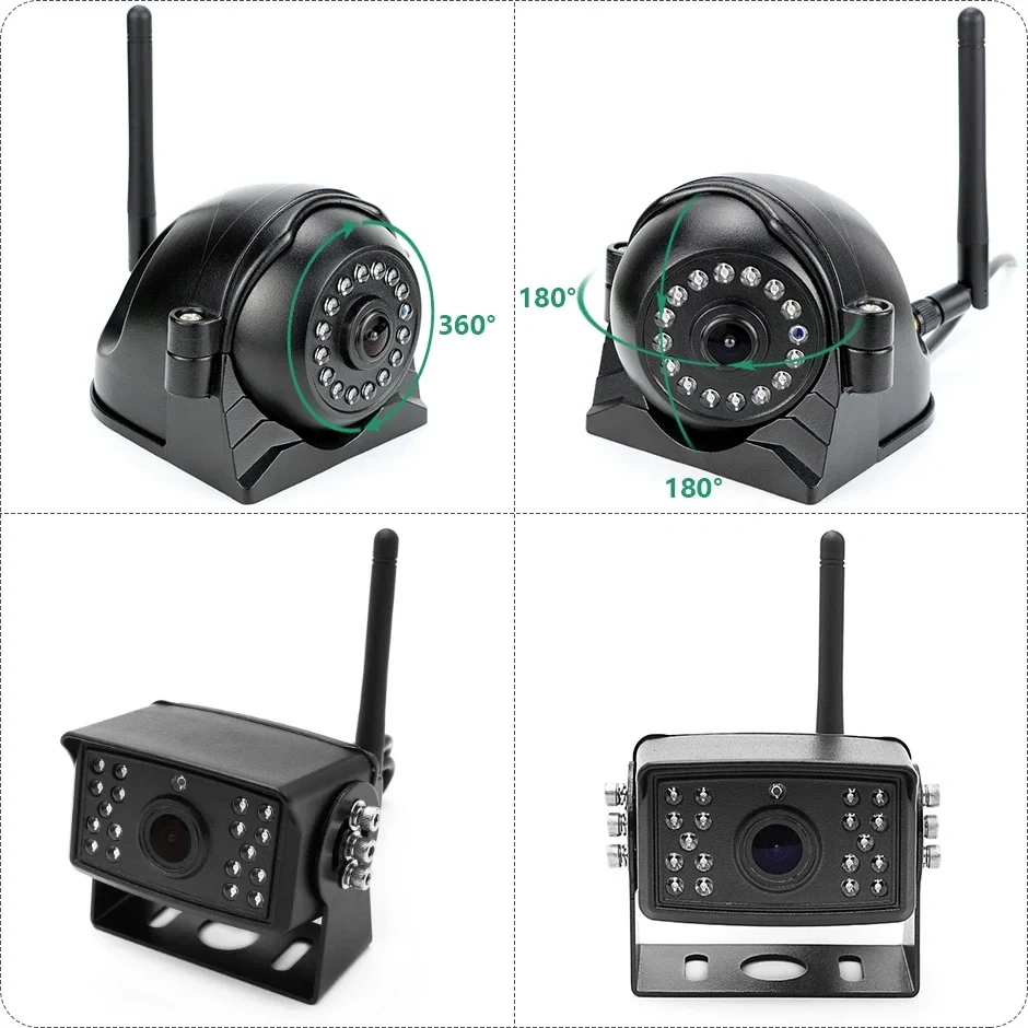 GreenYi 7 Inch BSD Wireless AHD Monitor Touch Screen DVR Record IR Night Vision Reverse Backup Camera 4CH For Truck/Bus/RV/SUV