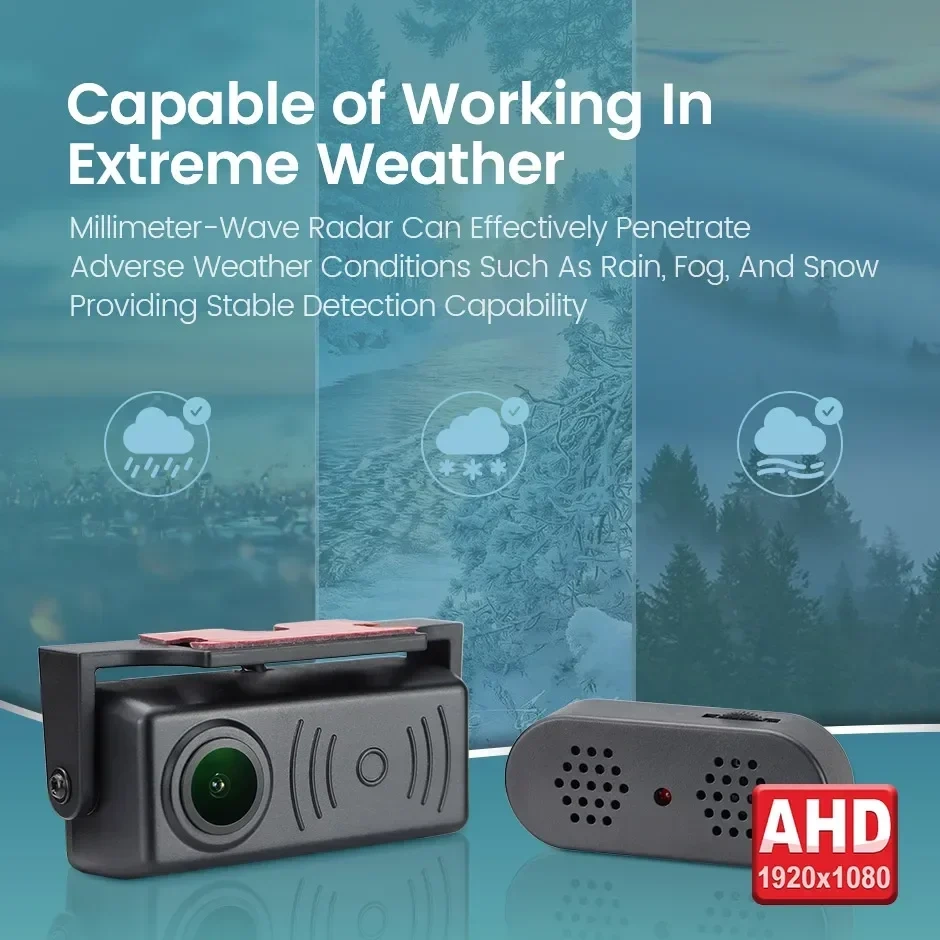 GreenYi Millimeter Wave Radar Car Rear Camera AHD1080 Motion Detect 165° Parking Sensor Backup Alarm For Monitor Easy to Install