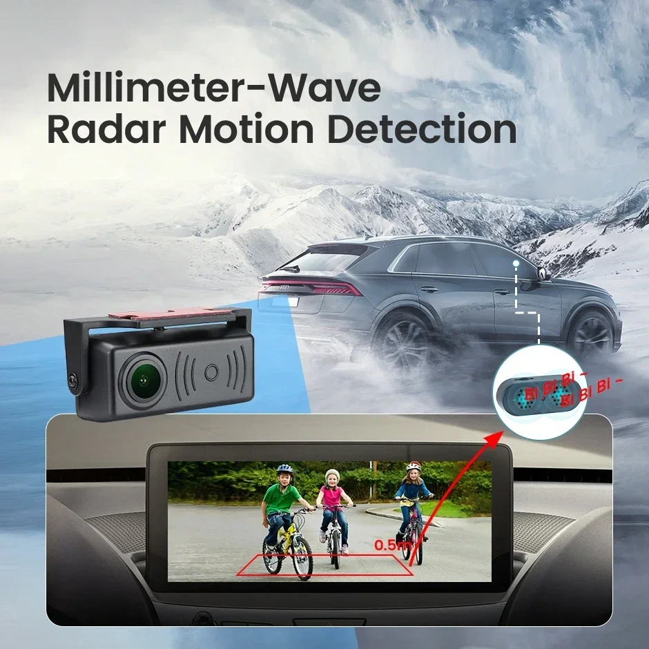 GreenYi Millimeter Wave Radar Car Rear Camera AHD1080 Motion Detect 165° Parking Sensor Backup Alarm For Monitor Easy to Install