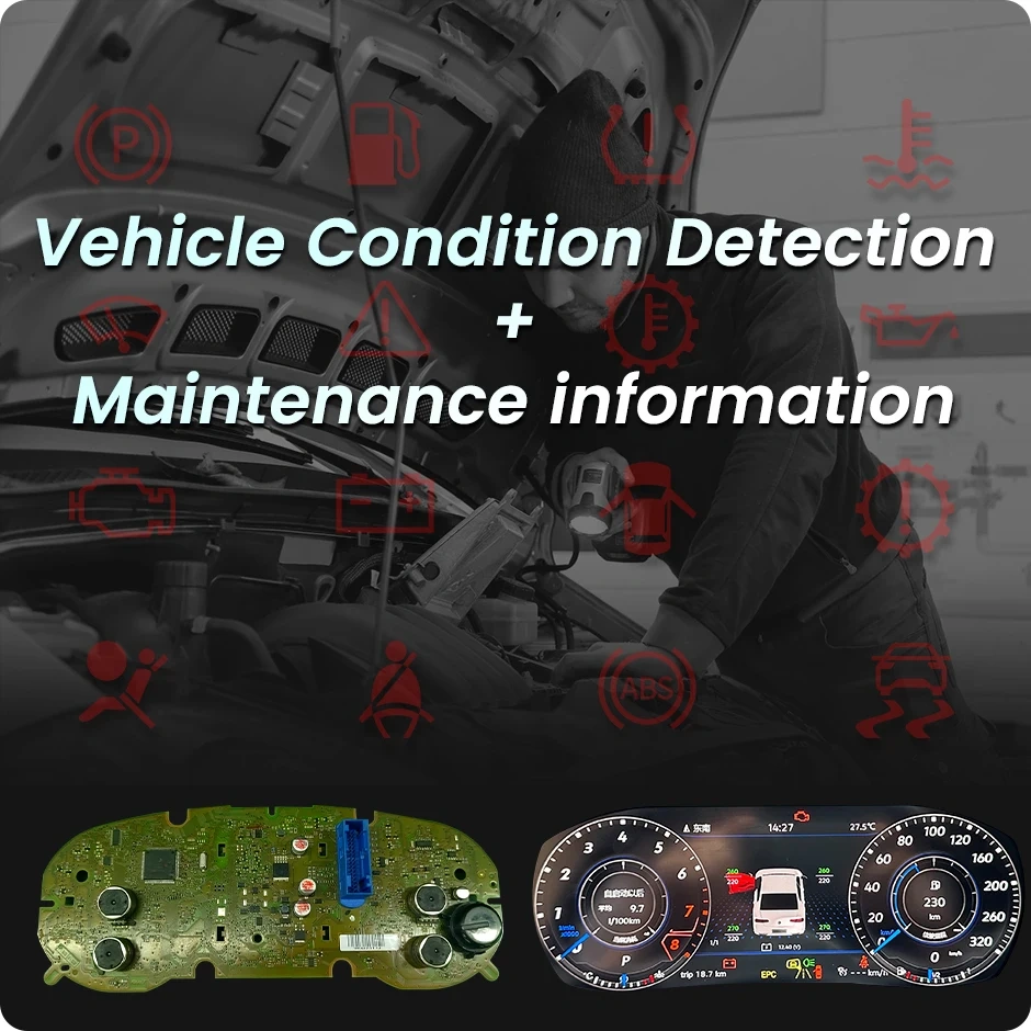 GreenYi Car LCD Dashboard Panel Virtual Instrument Cluster CockPit Speedometer Screen For VW Passat B6 B7 Golf 6 7 Tiguan CC