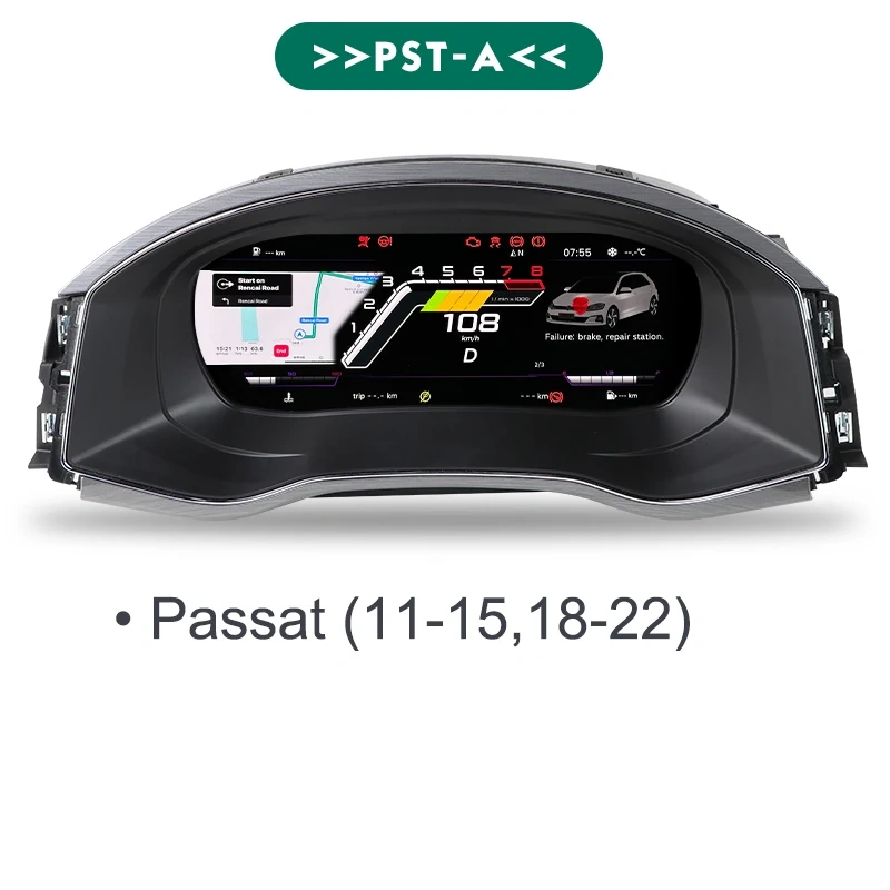 GreenYi Car LCD Dashboard Panel Virtual Instrument Cluster CockPit Speedometer Screen For VW Passat B6 B7 Golf 6 7 Tiguan CC