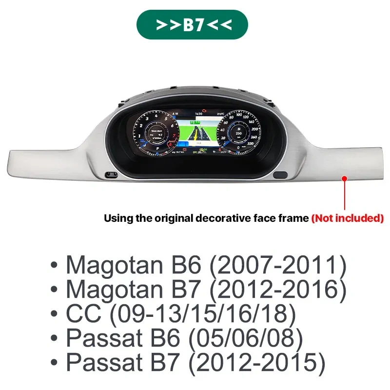 GreenYi Car LCD Dashboard Panel Virtual Instrument Cluster CockPit Speedometer Screen For VW Passat B6 B7 Golf 6 7 Tiguan CC